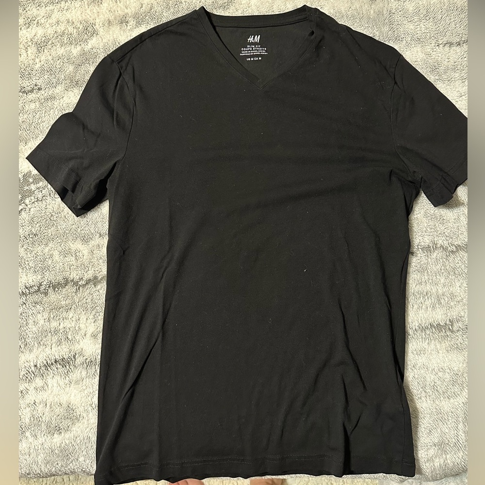 Black H&M v-neck tee shirt. Medium slim fit.